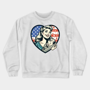 Vintage Motherhood Love Heart Symbol of Maternal Affection Crewneck Sweatshirt